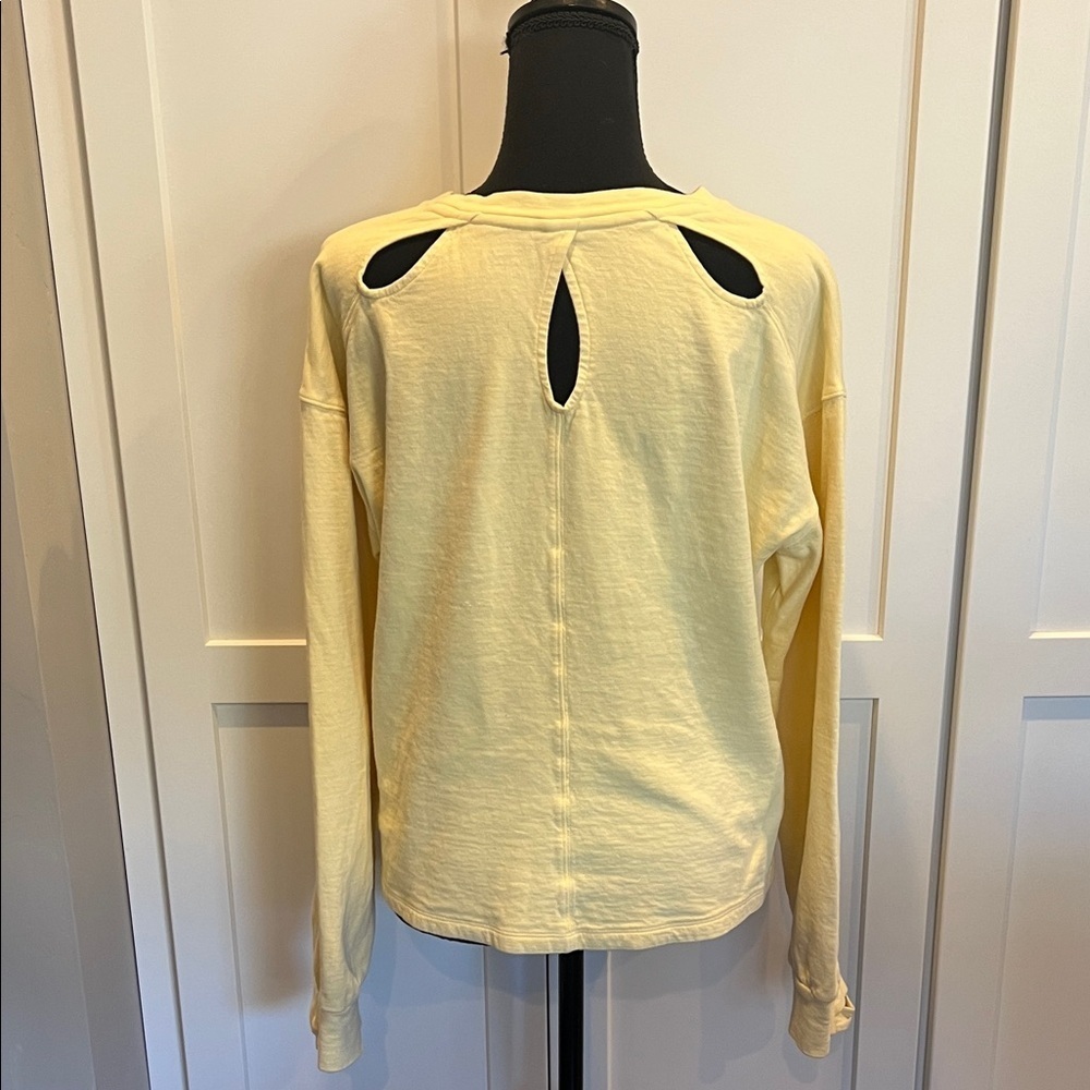 Athleta Yellow Sweatshirt with Cutout Design